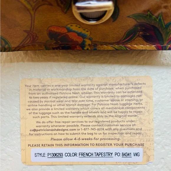 PATRICIA NASH 🦋 Lanza Leather Wallet new In Box French Tapestry - Picture 6 of 7